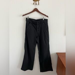 American Eagle Stretch Super High Rise Baggy Wide Leg Pants Black size 12